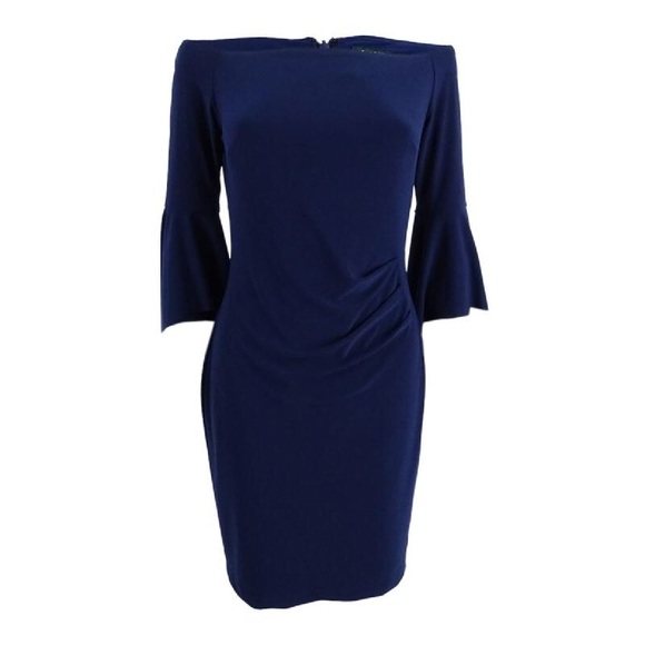 Lauren Ralph Lauren Dresses & Skirts - LAUREN RALPH LAUREN Blue Bell Sleeve Sheath Dress